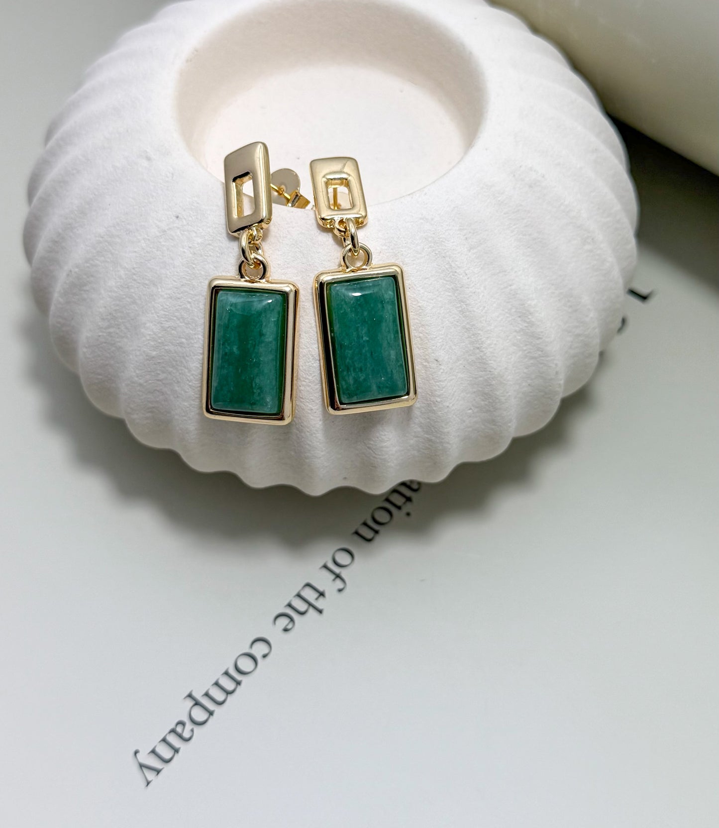 Velani Jewelry Verde Forma Dangling Earrings