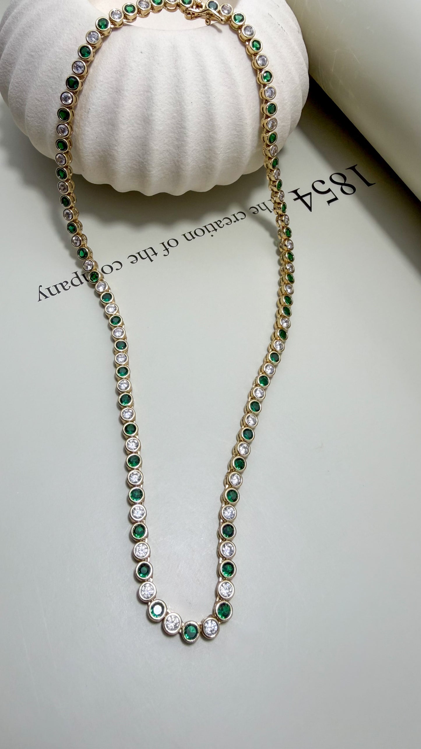 Round Bezel CZ Tennis Necklace - Velani Jewelry