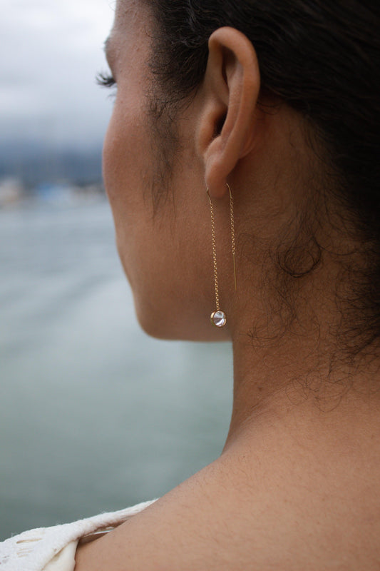 Velani Jewelry Dangling Elegance U Threader Earrings with CZ