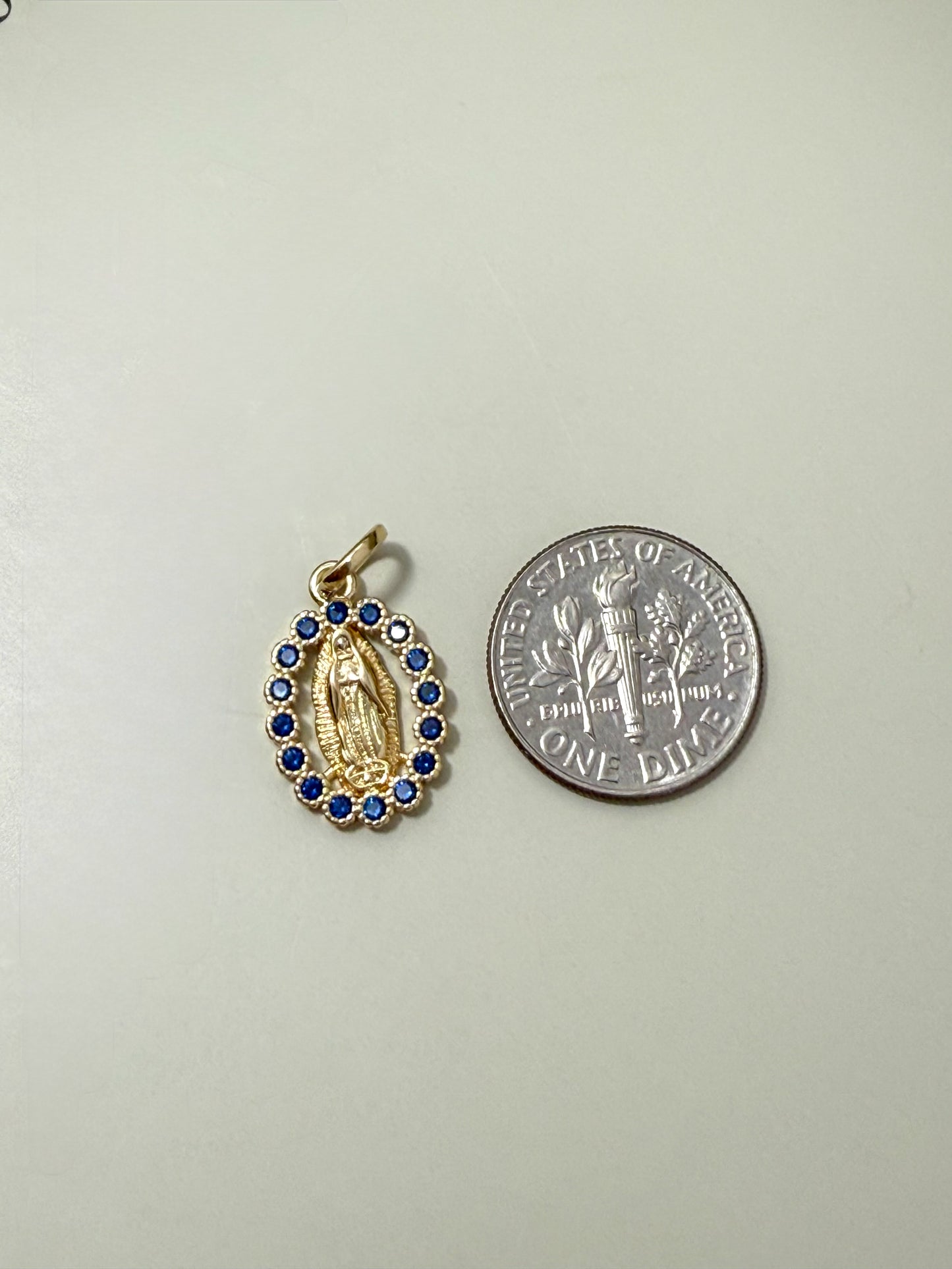 Velani Jewelry Guadalupe Medallion Sapphire Halo Edition