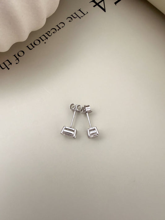 Velani Jewelry Emerald Cut Moissanite Stud Earrings