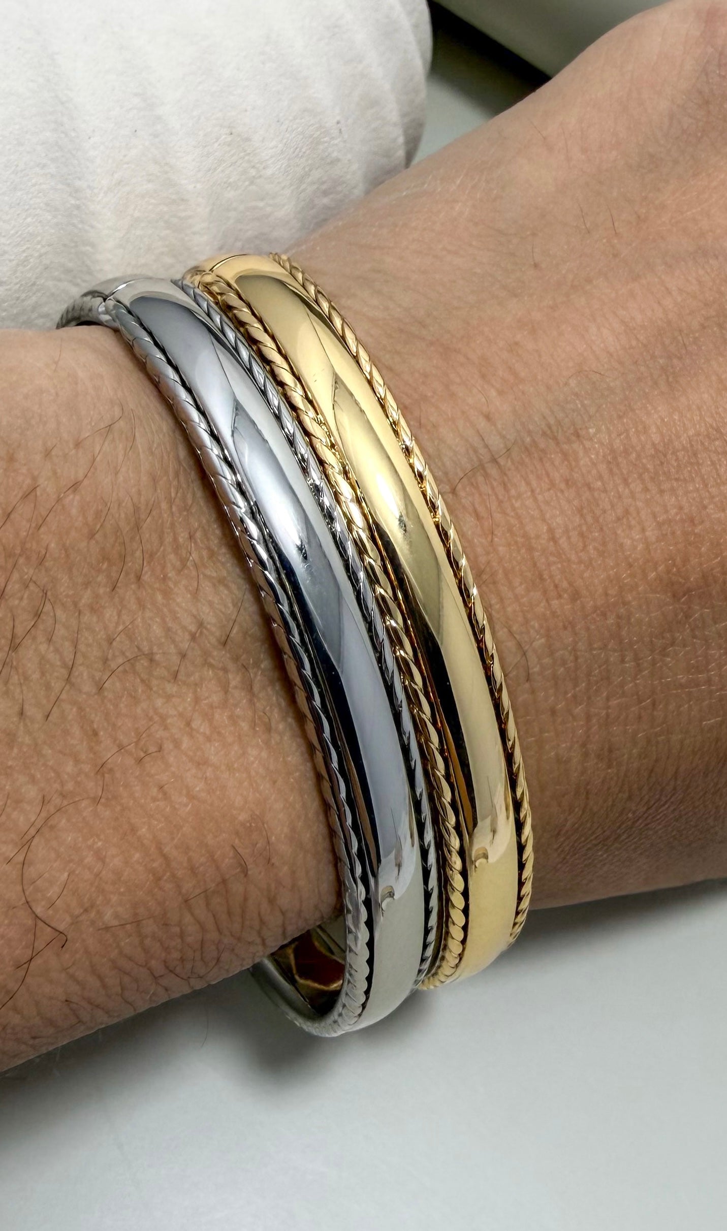Velani Jewelry Aurelia Polished Rope Bangle Bracelet