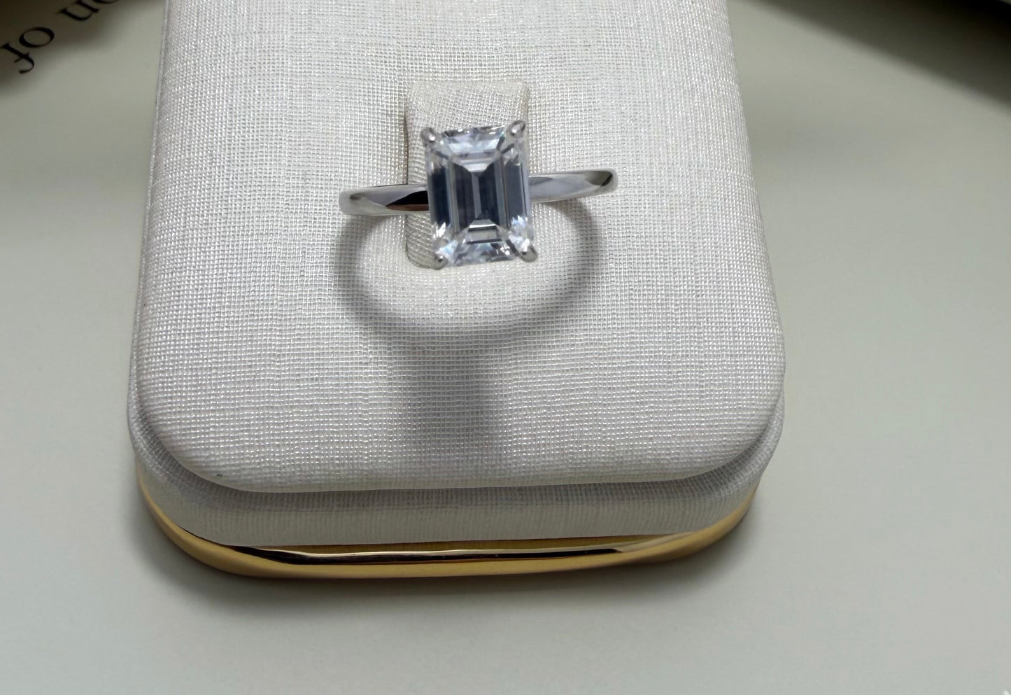 Velani Jewelry Emerald Cut Moissanite Ring - Sterling Silver