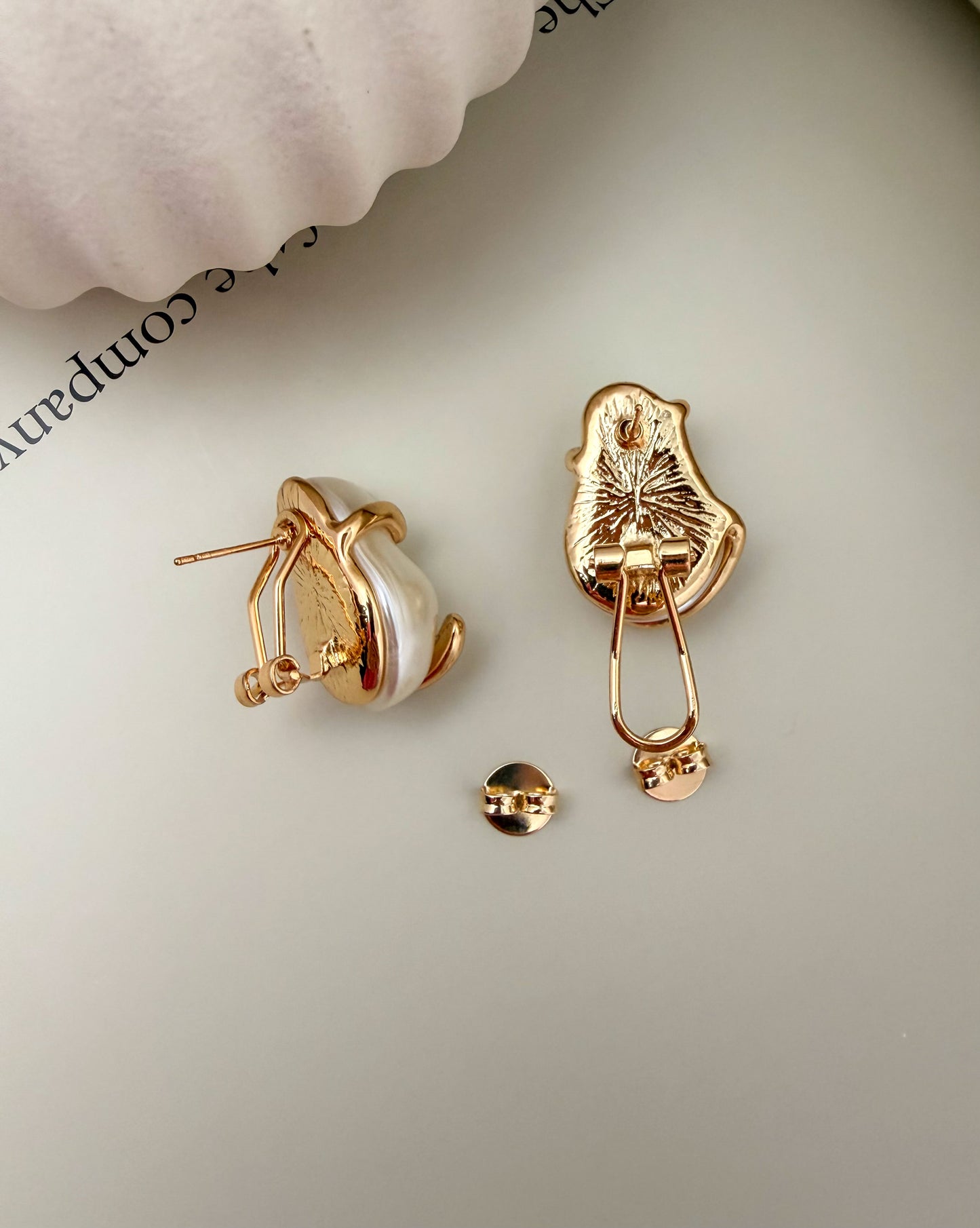 Velani Jewelry Sculptural Baroque Pearl Stud Earrings