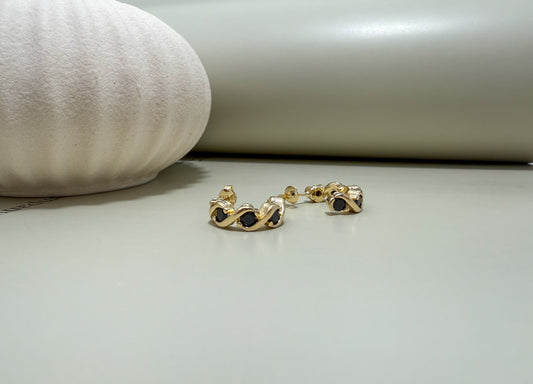 Velani Jewelry Riqueza C Hoop Earrings with CZ