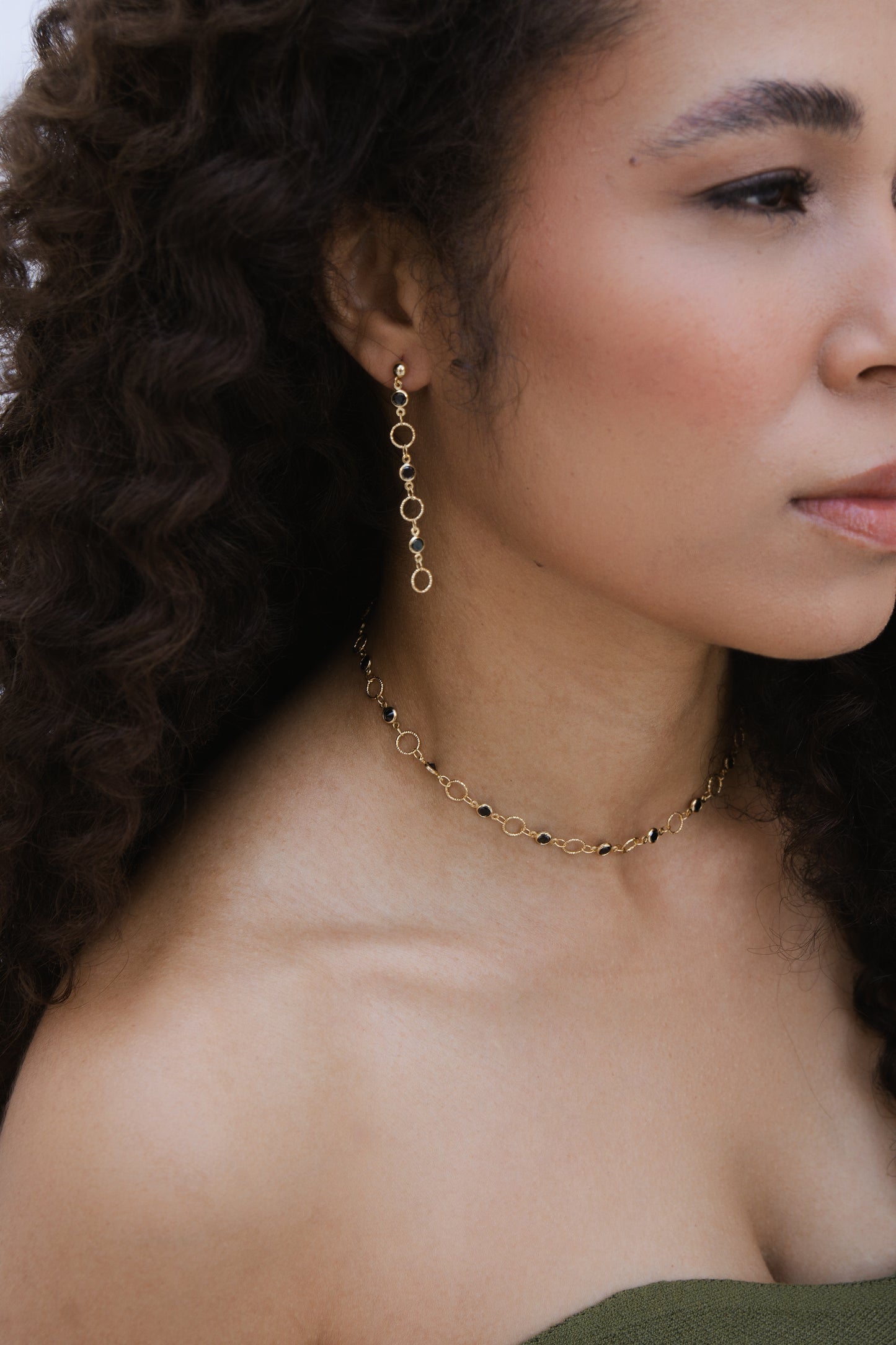Velani Jewelry Sabbia Nera Black CZ Choker Necklace