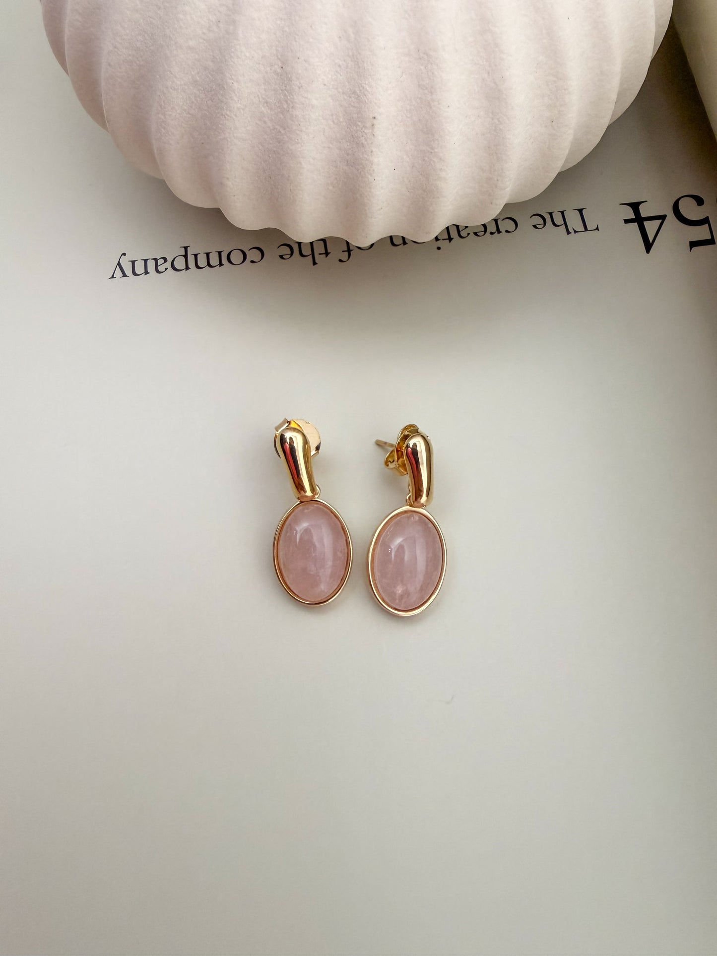 Velani Jewelry Pink Quartz Oval Drop Earrings
