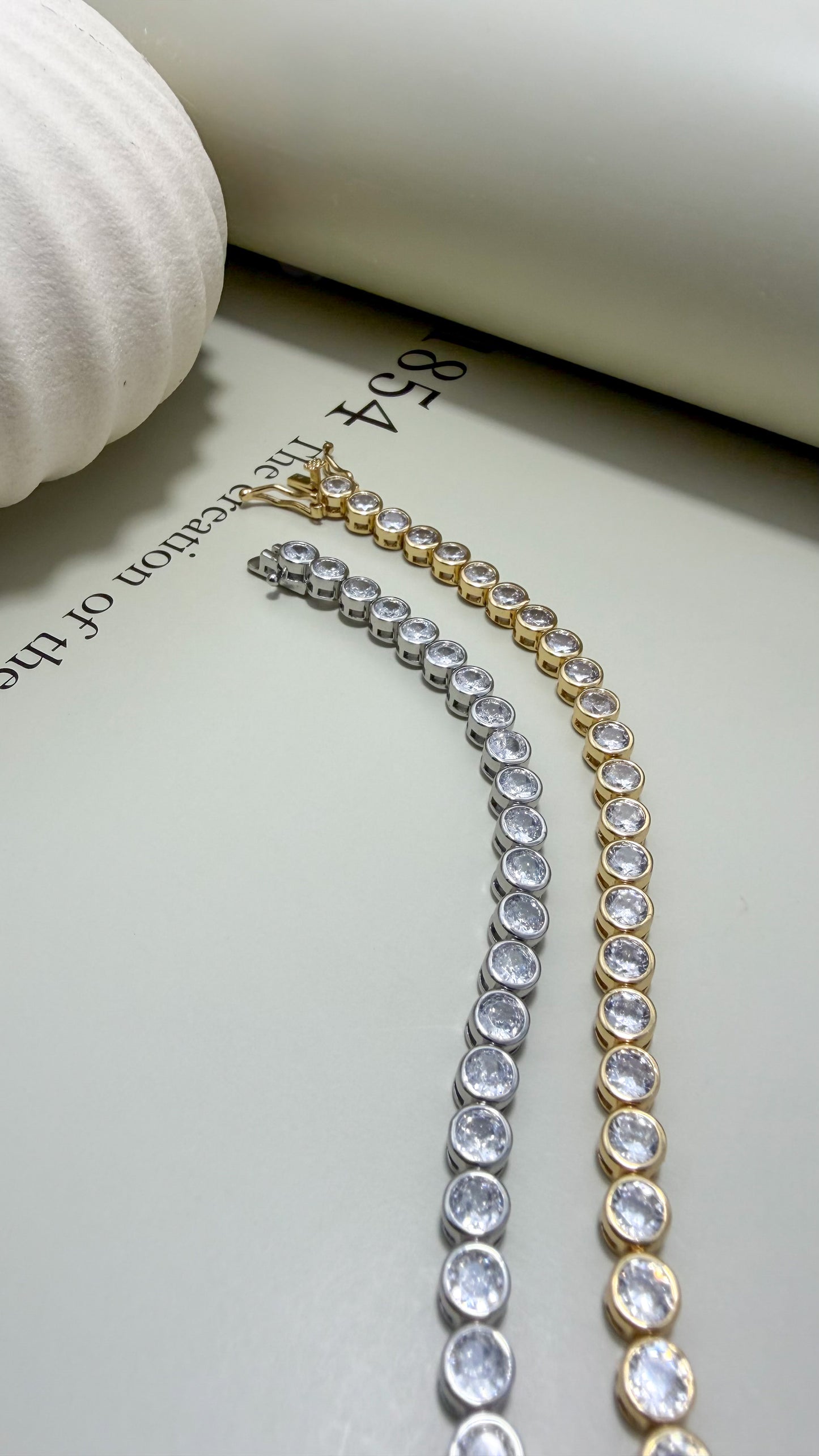 Round Bezel CZ Tennis Bracelet - Velani Jewelry