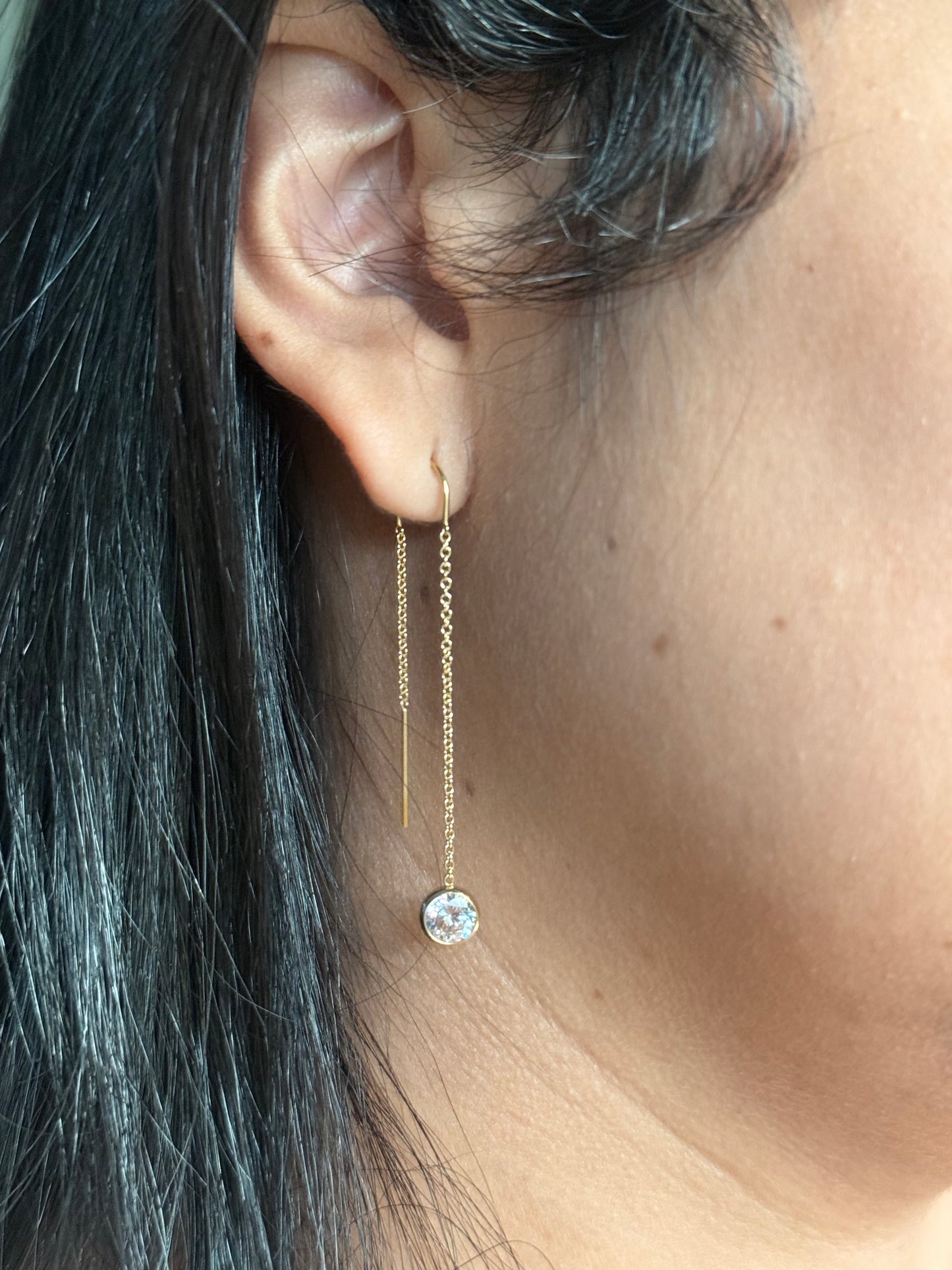 Velani Jewelry Dangling Elegance U Threader Earrings with CZ