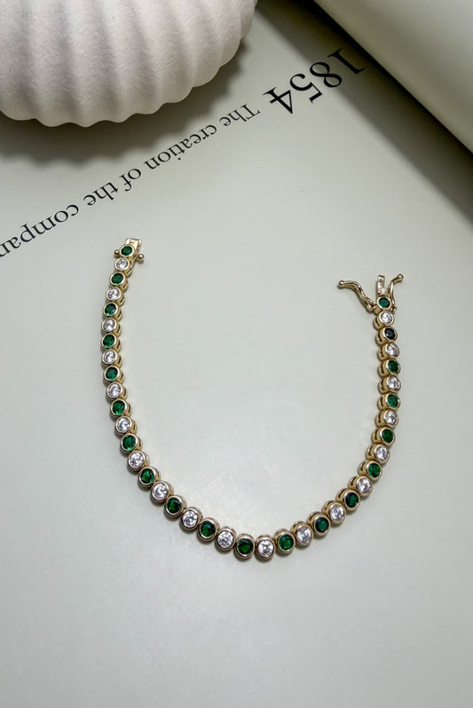 Round Bezel CZ Tennis Bracelet - Velani Jewelry