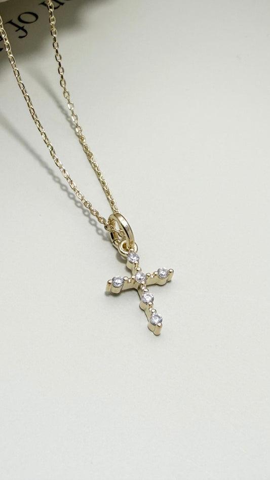 Velani Jewelry Mini Bezel Cross Necklace