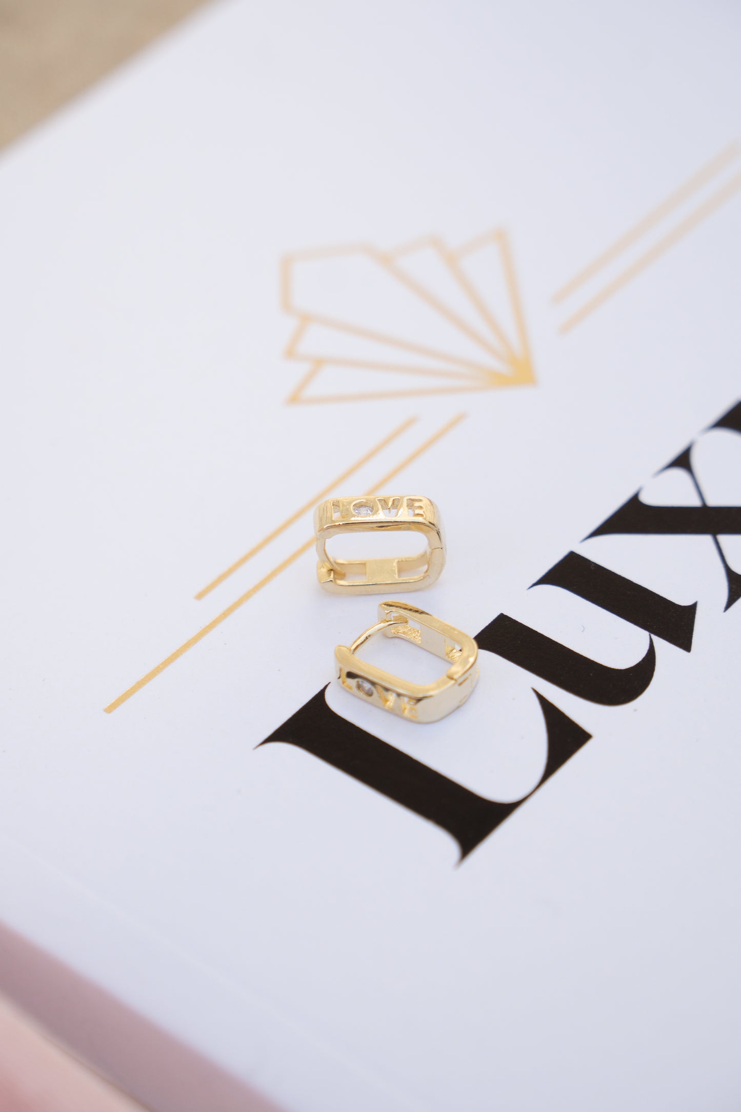 Love Letter CZ Huggie Earrings - Velani Jewelry