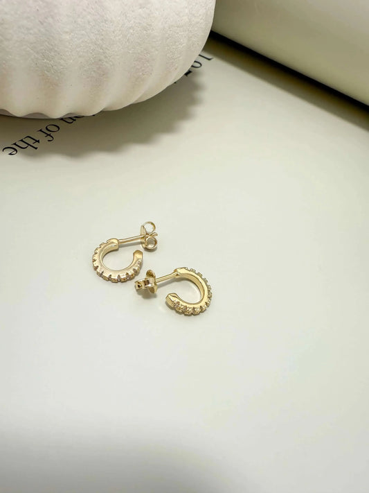 Velani Jewelry Dainty CZ Half Hoop Earrings