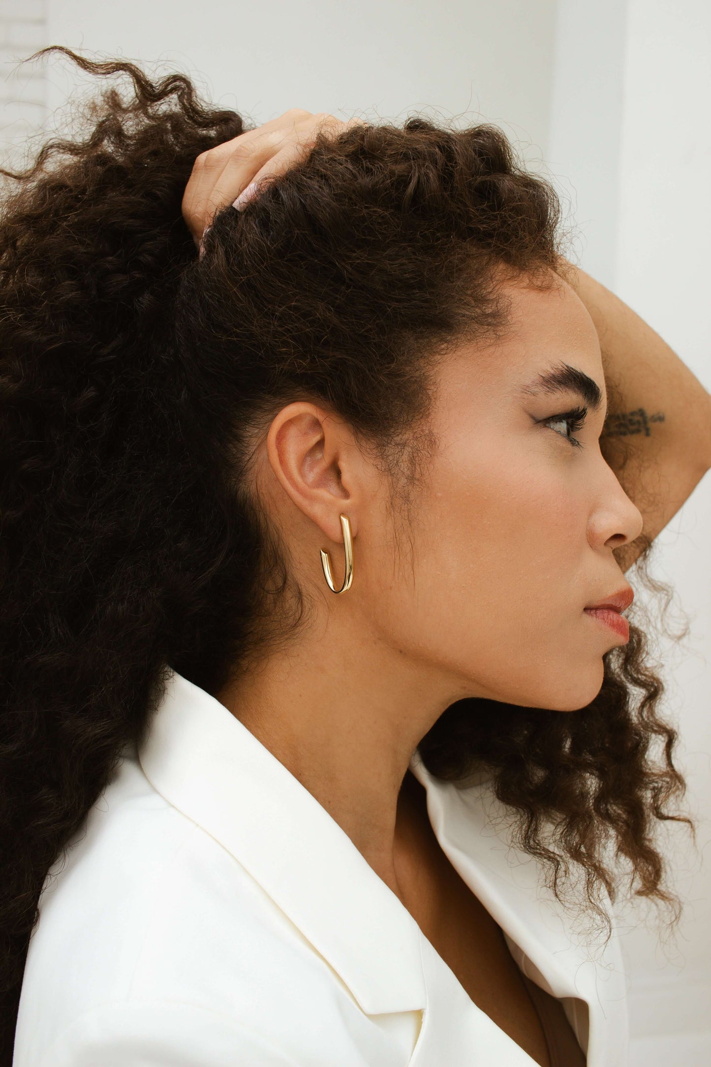 Velani Jewelry Gold Filled J Hoop Earrings