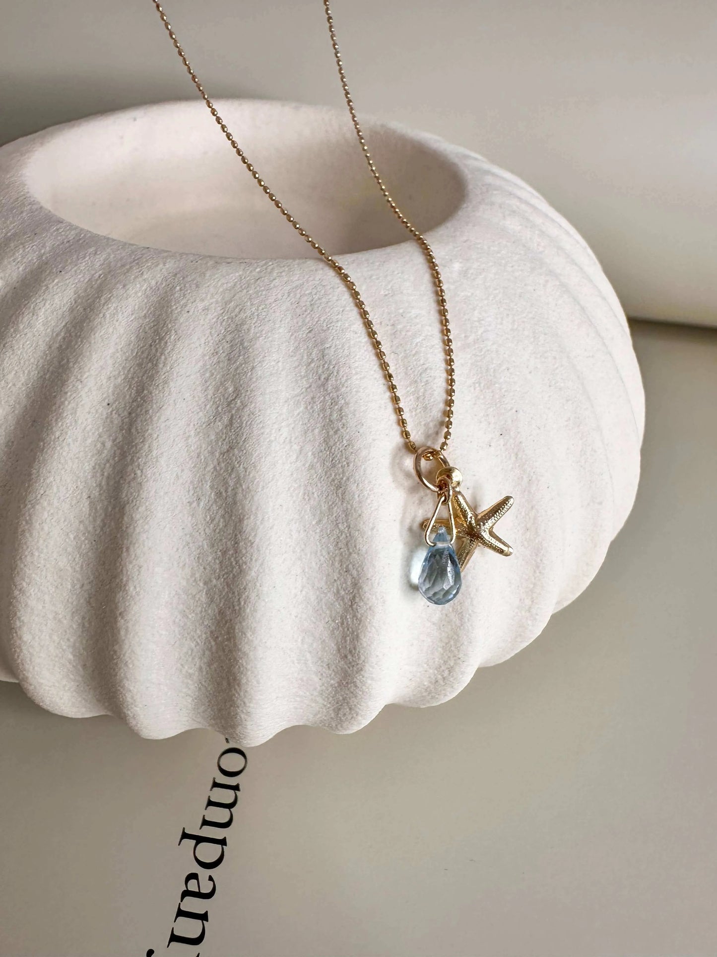 Velani Jewelry Briolette and Starfish Pendant