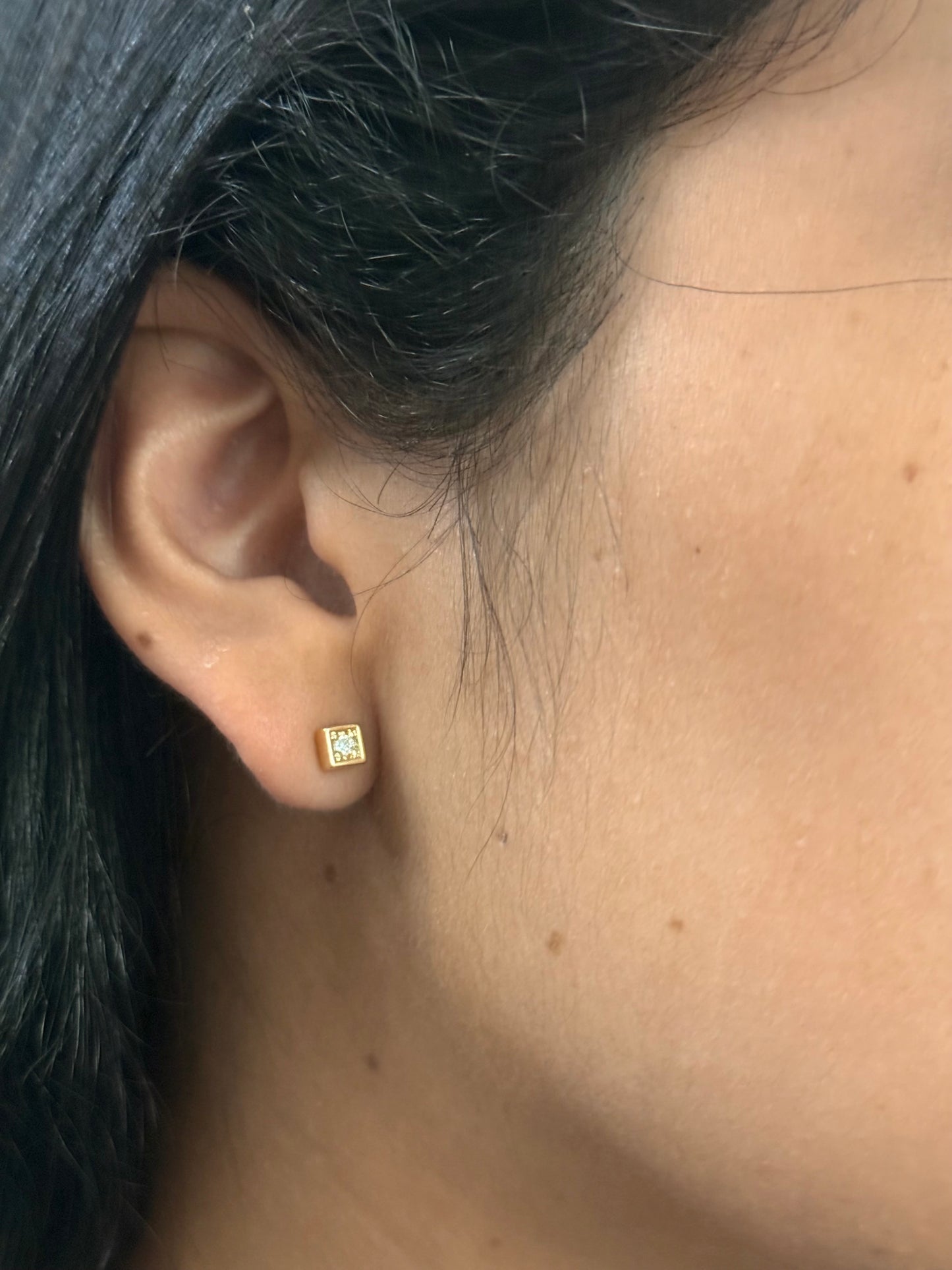 Velani Jewelry Dainty CZ Square Stud Earrings