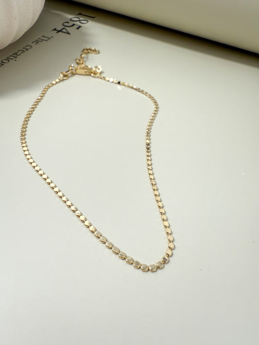 Velani Jewelry Dainty Flat Ball Anklet