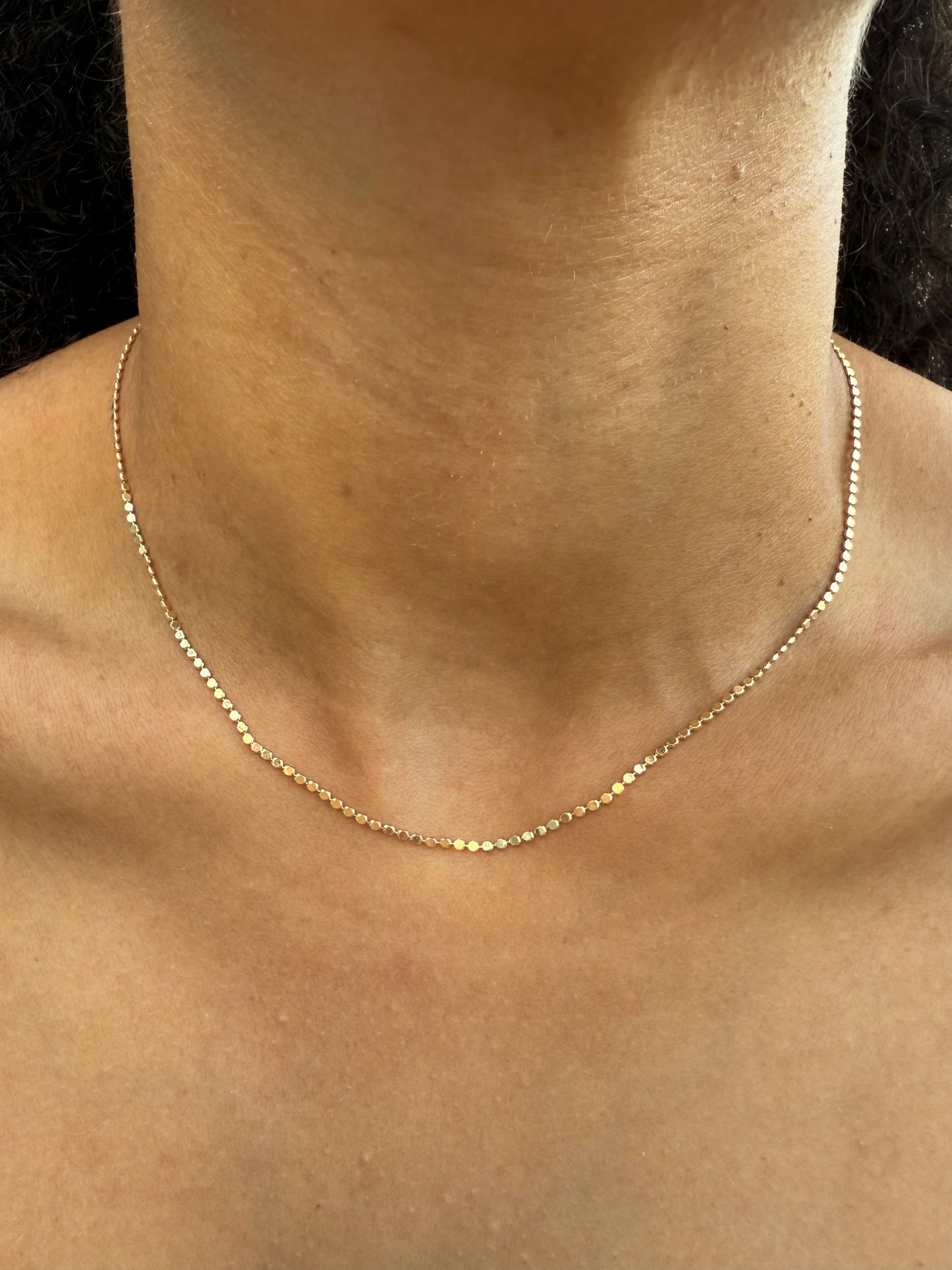 Velani Jewelry Dainty Flat Ball Necklace