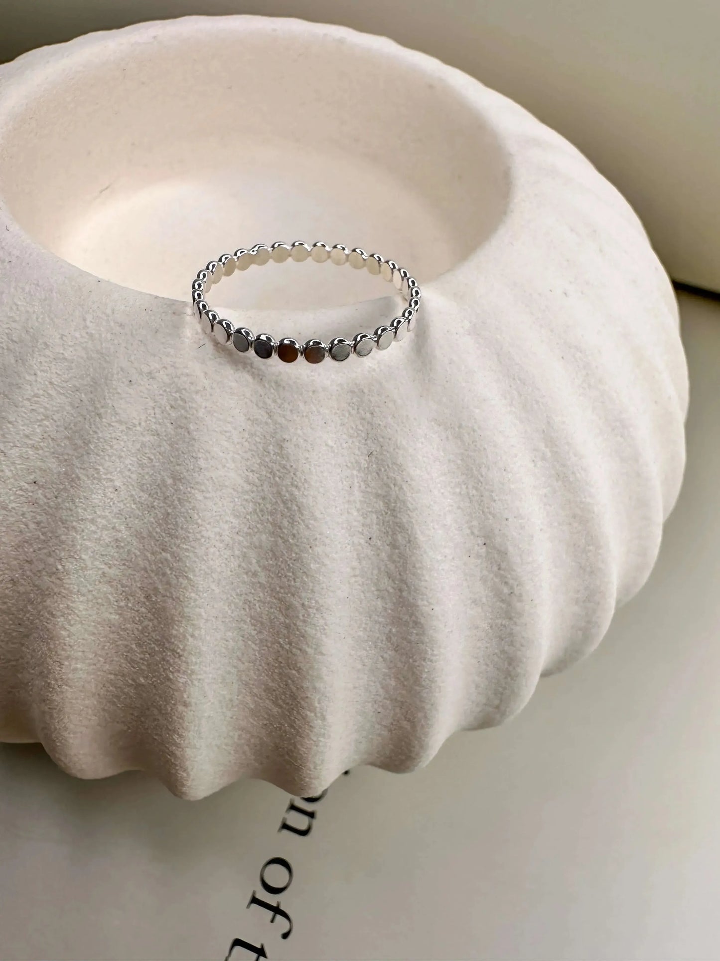 Velani Jewelry Dainty Flat Ball Ring