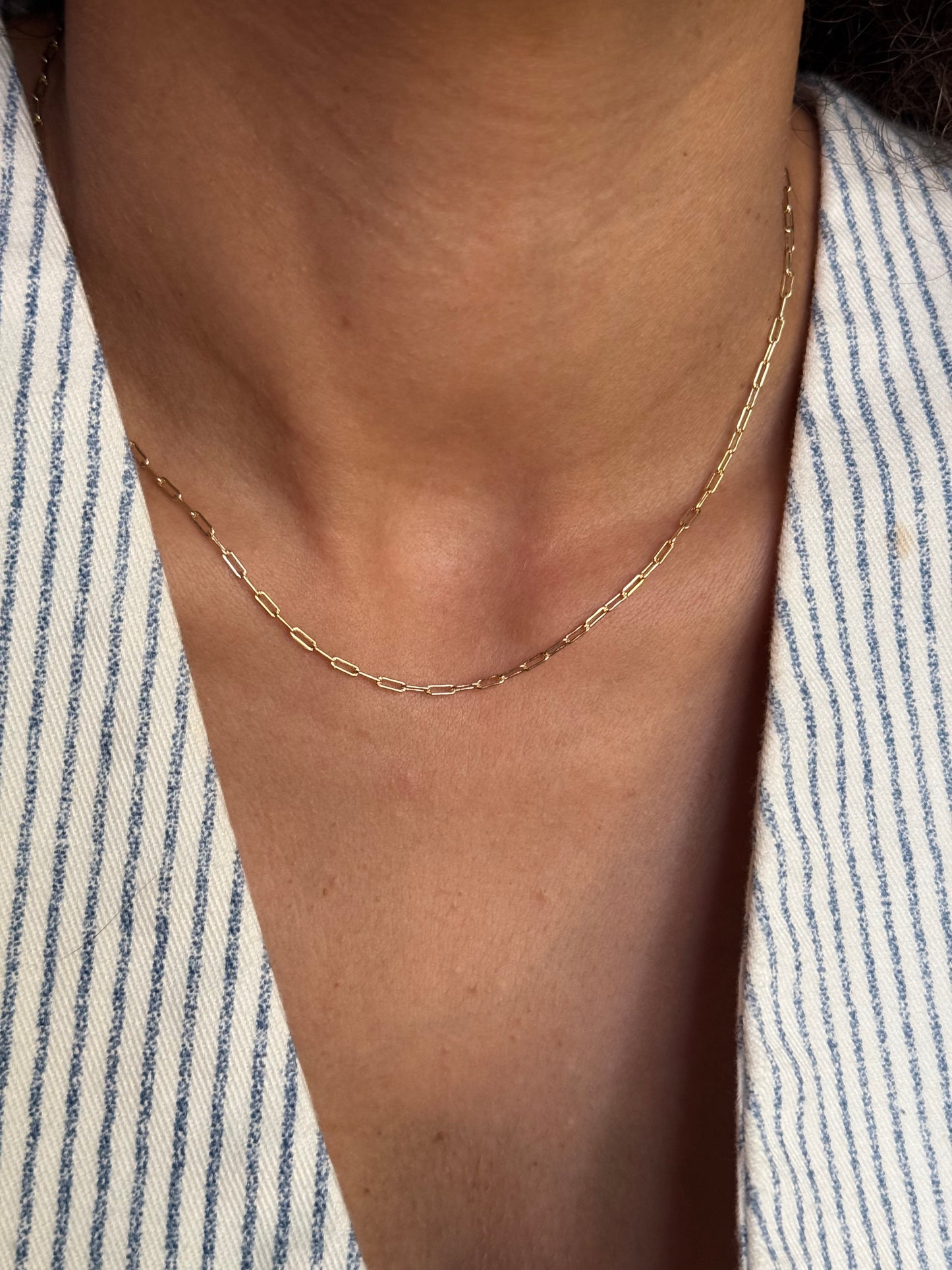 Velani Jewelry Dainty Mini Paperclip Necklace