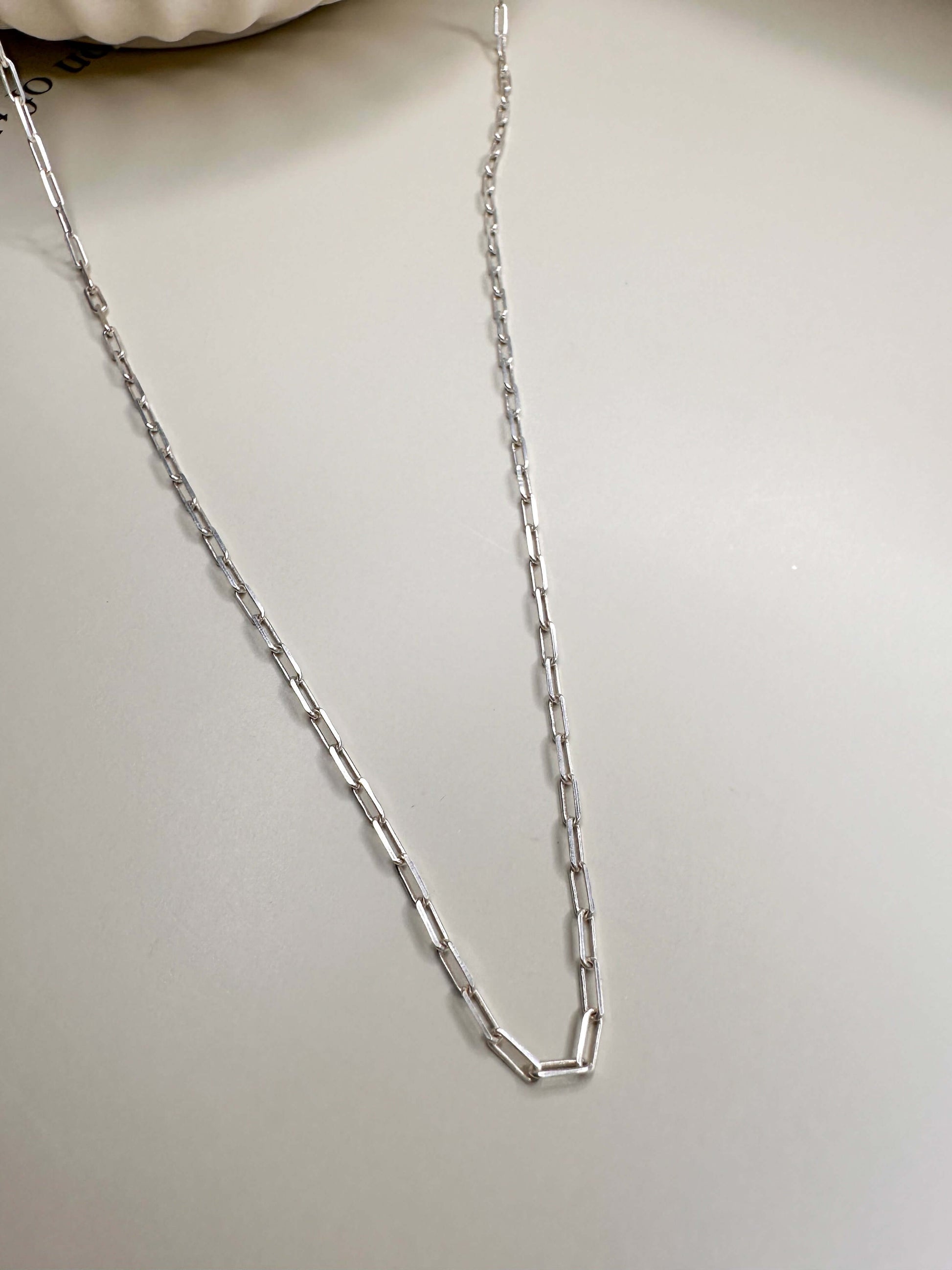 Velani Jewelry Dainty Paperclip Necklace - Sterling Silver