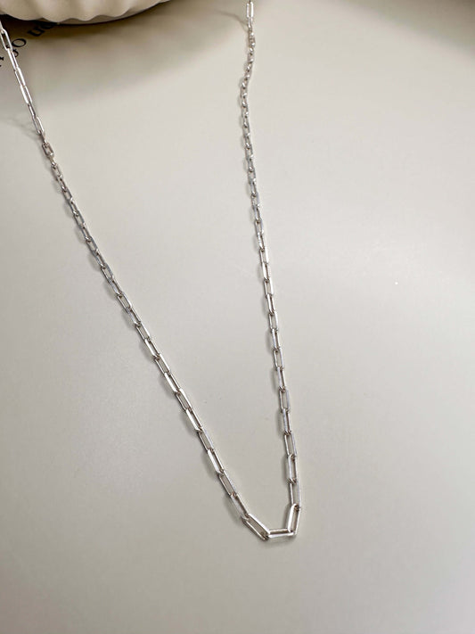 Velani Jewelry Dainty Paperclip Necklace - Sterling Silver