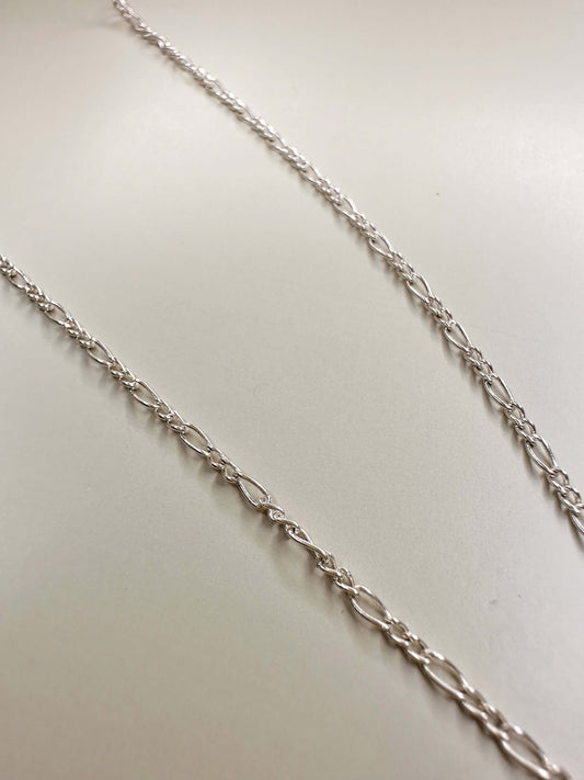 Velani Jewelry Dainty Rounded Figaro Necklace- Sterling Silver