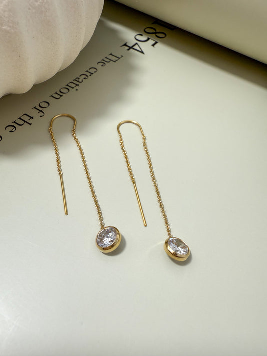 Velani Jewelry Dangling Elegance U Threader Earrings with CZ