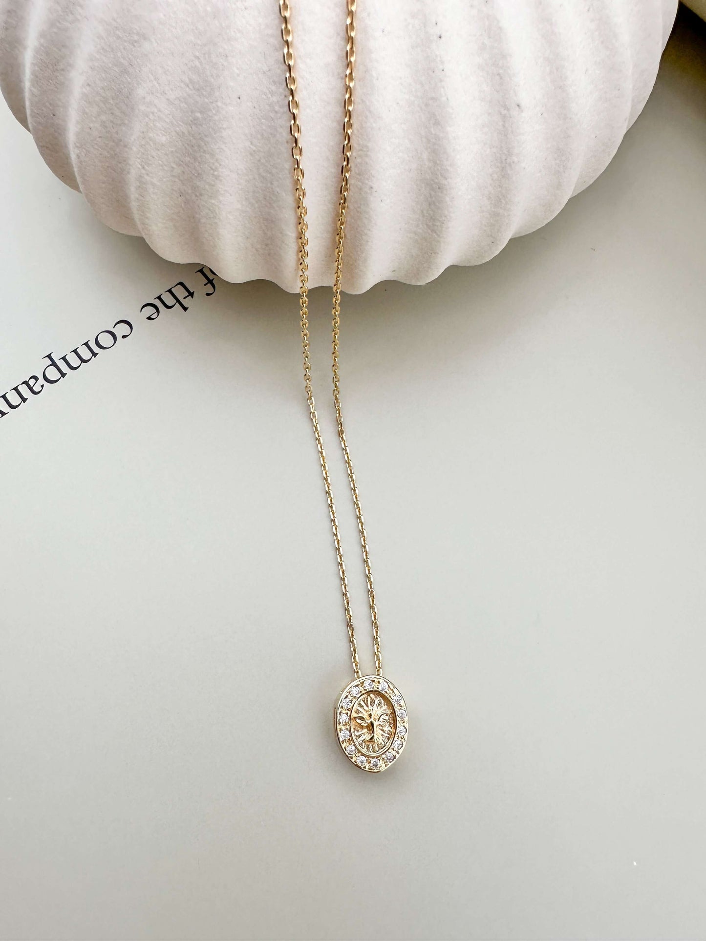 Velani Jewelry Dove Necklace in 18K gold filled, hypoallergenic, waterproof with CZ detail, perfect for everyday wear.