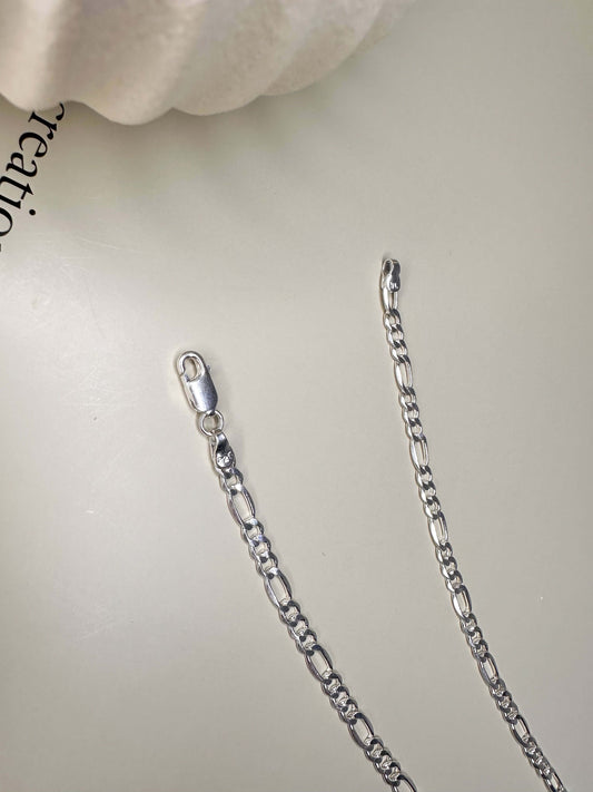 Velani Jewelry Figaro Anklet - Sterling Silver