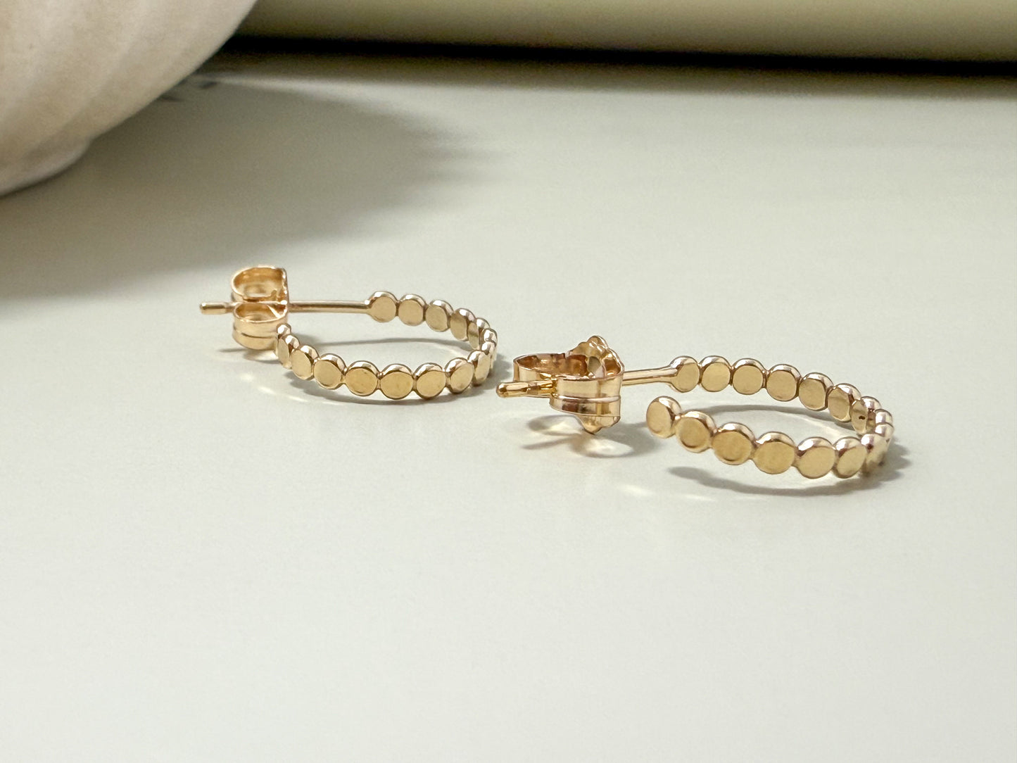 Velani Jewelry Flat Ball C Hoop