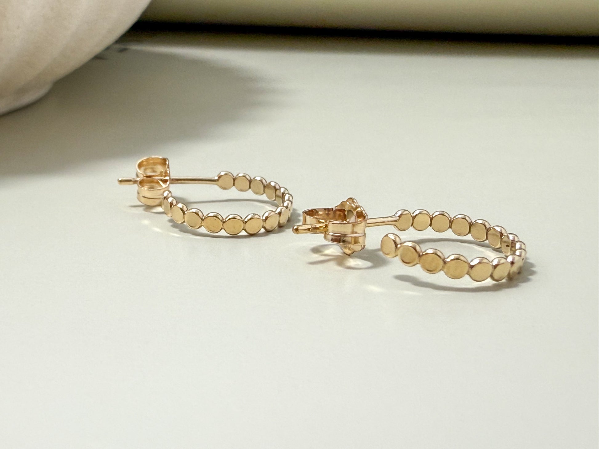 Velani Jewelry Flat Ball C Hoop