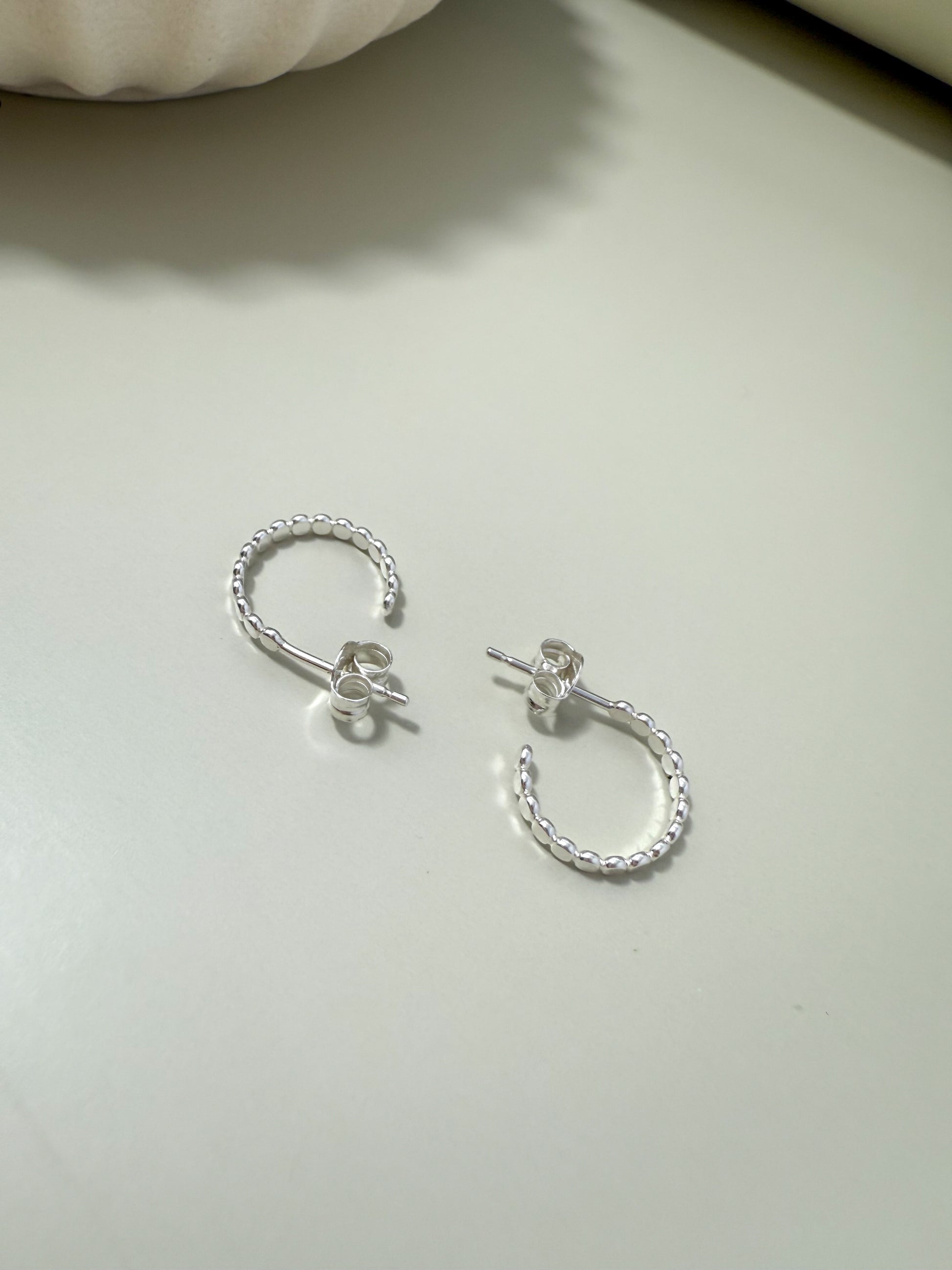 Velani Jewelry Flat Ball C Hoop