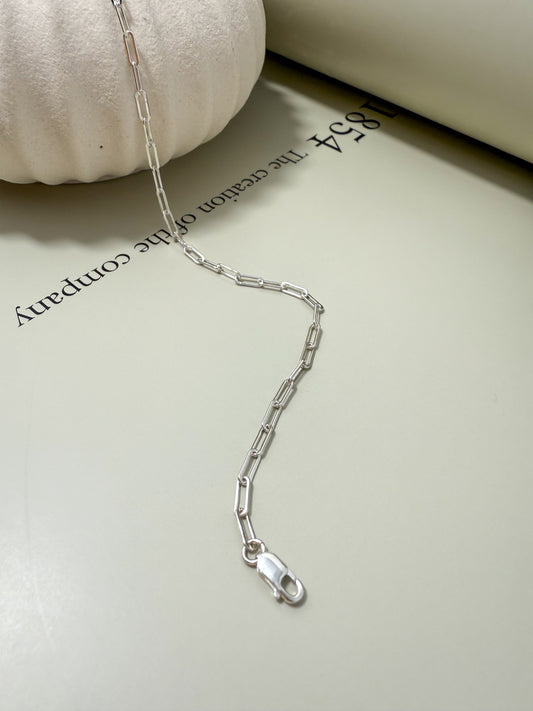 Velani Jewelry Flat Paperclip Anklet Sterling Silver