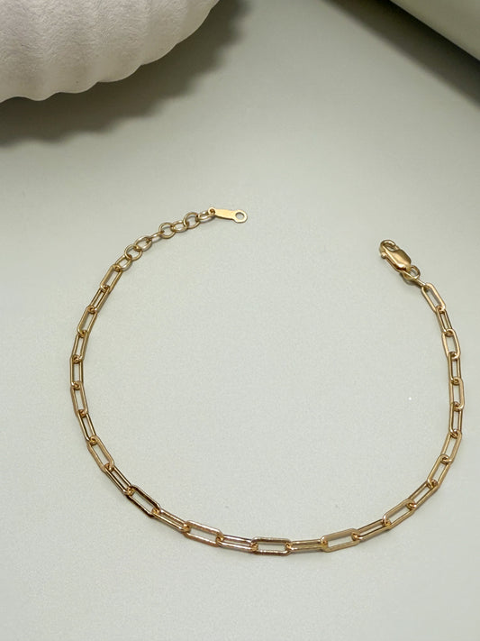 Velani Jewelry Flat Paperclip Chain Bracelet