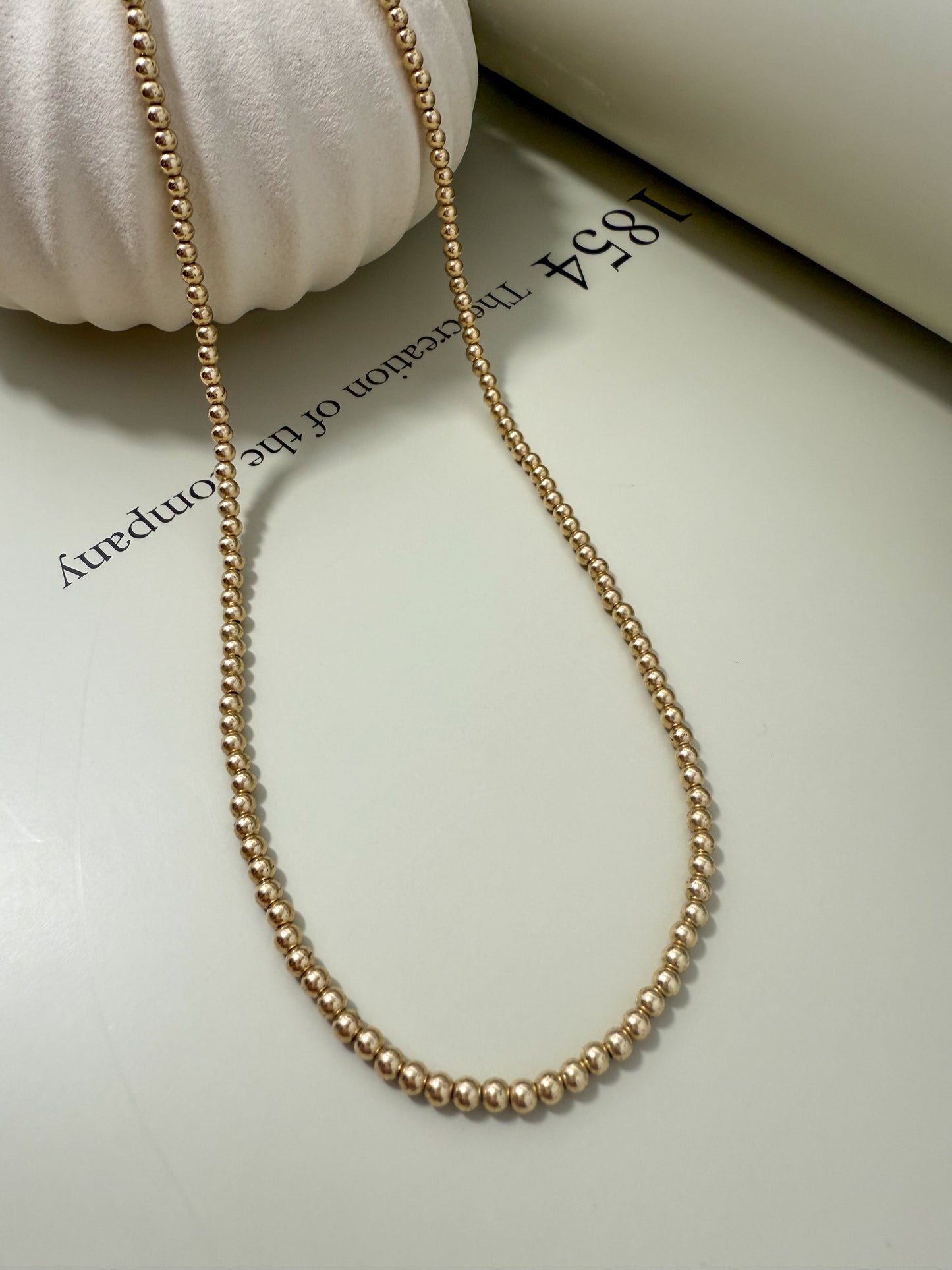 Velani Jewelry Gold Filled 3mm Bead Necklace