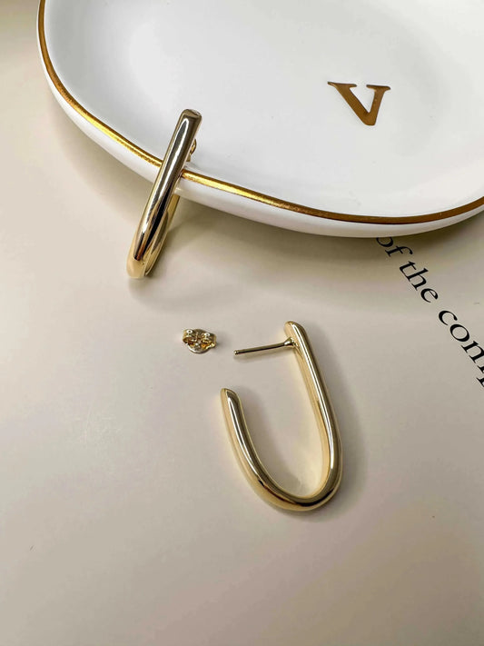 Velani Jewelry Gold Filled J Hoop Earrings