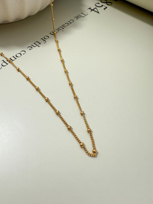 Velani Jewelry Gold Filled Spaced Beads Necklace