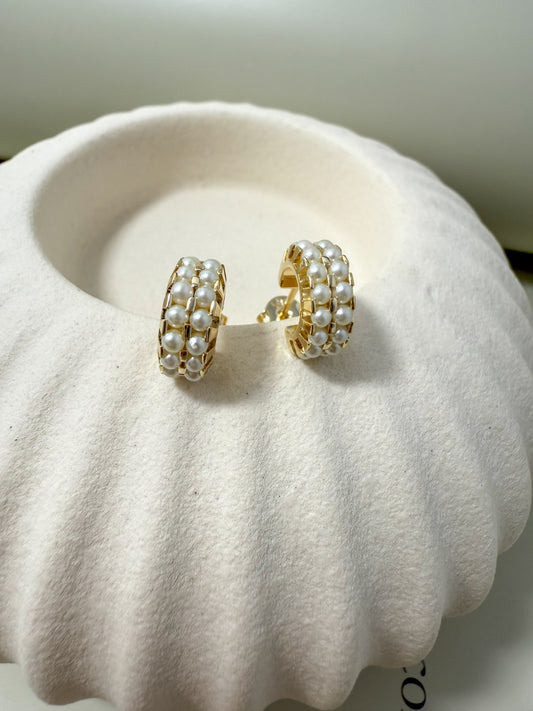 Velani Jewelry Mini Double Pearl Earrings