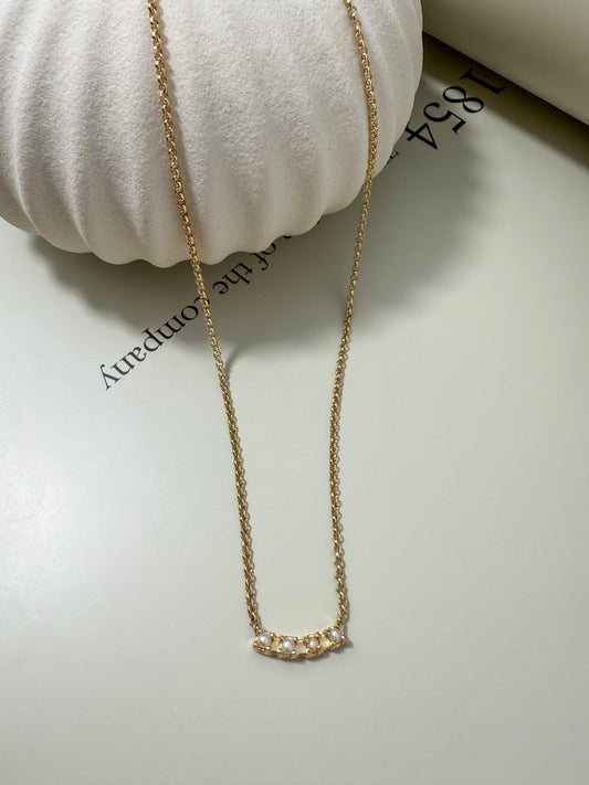 Velani Jewelry Mini Freshwater Pearl Bar Necklace