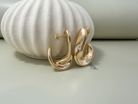 Velani Jewelry Organic Fish Hook Stud Earrings