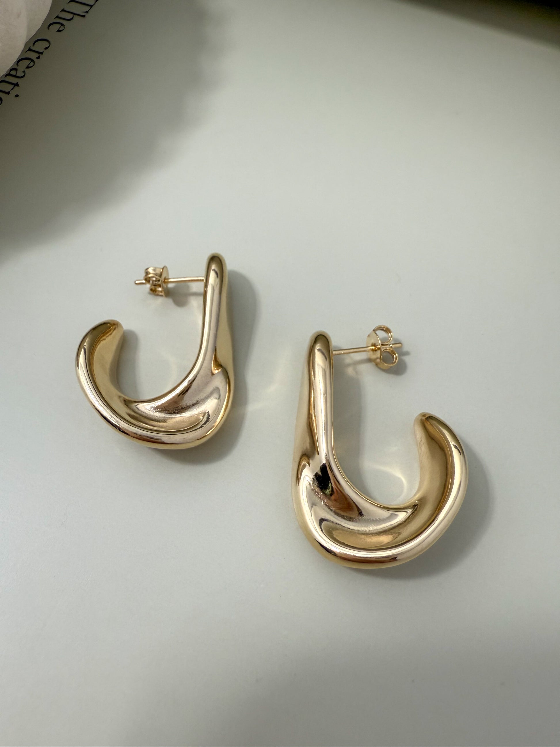 Velani Jewelry Organic Fish Hook Stud Earrings
