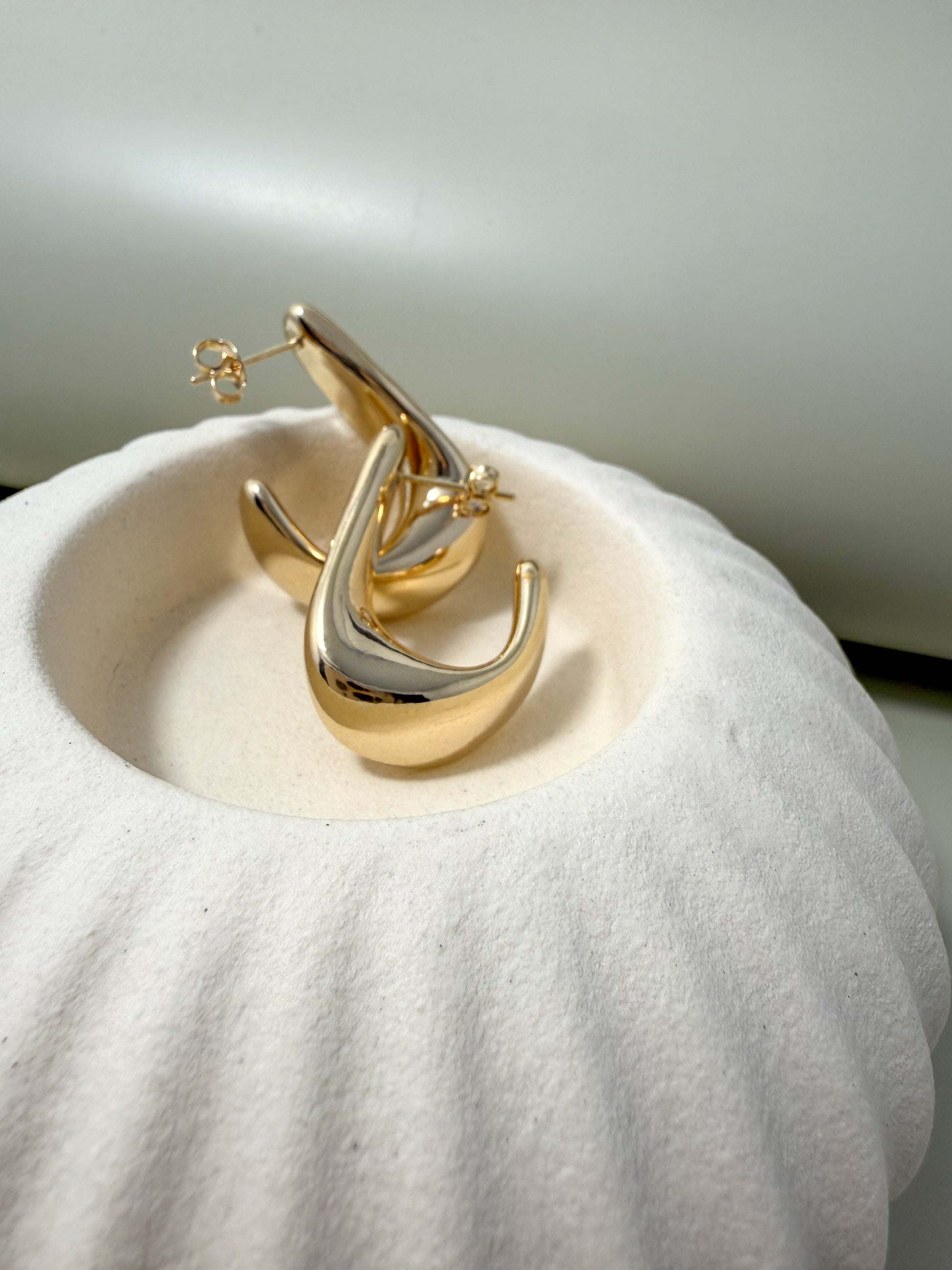 Velani Jewelry Organic Fish Hook Stud Earrings