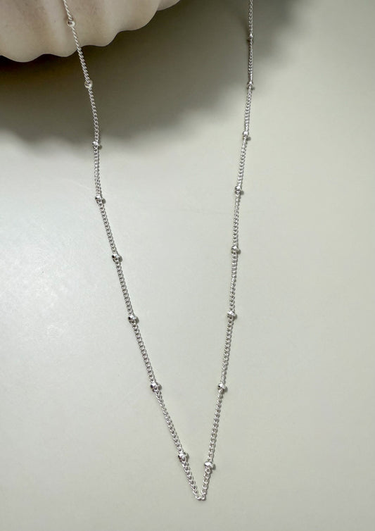 Velani Jewelry Sterling Silver Spaced Beads Necklace