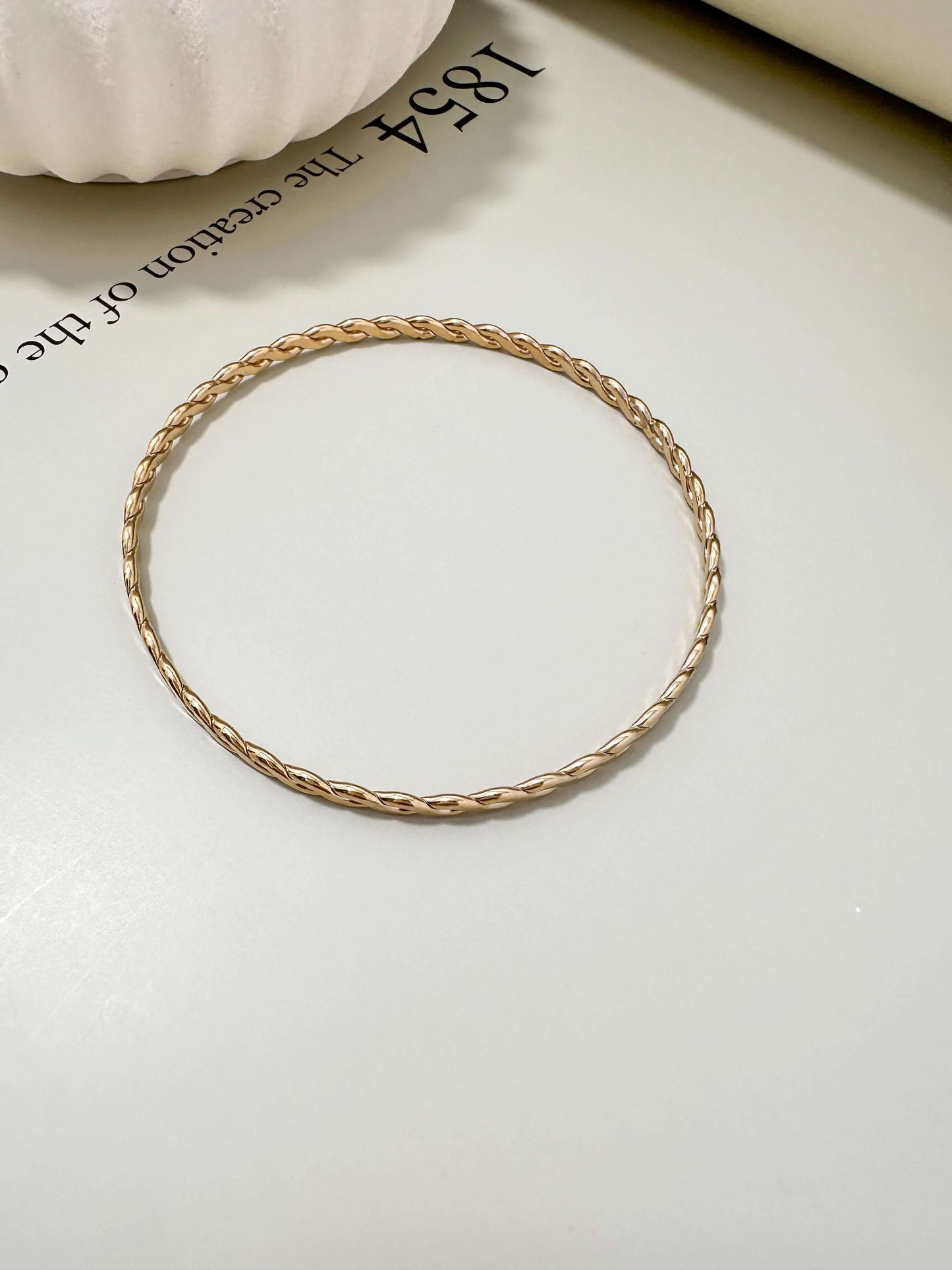 Velani Jewelry Woven Wire Bangle Bracelet, 14K gold filled, hypoallergenic, tarnish resistant, perfect for everyday wear.