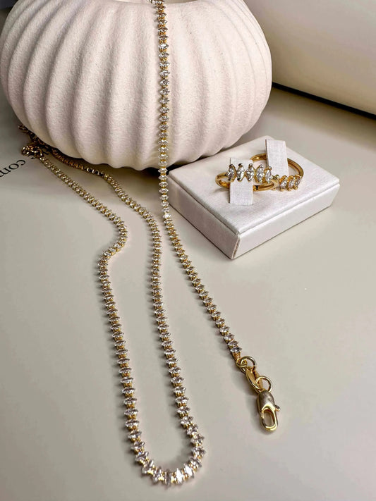 Velani Luxe Marquise CZ Tennis Necklace