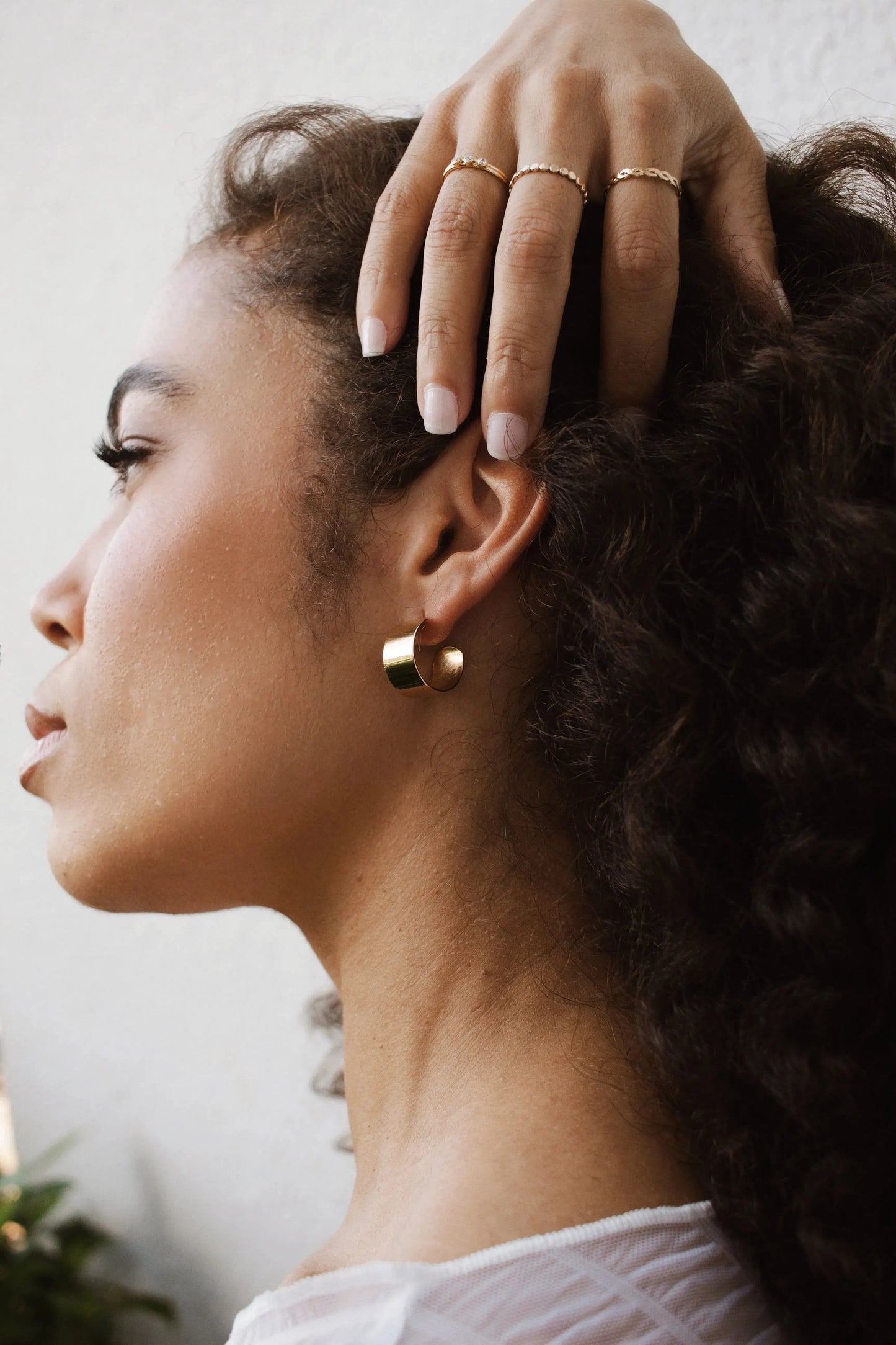 Velani Polished and Textured Rounded Earring