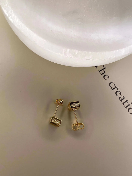 Velani Square Single CZ Earrings