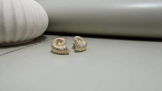 Velani Jewelry Golden Ammonite Studs