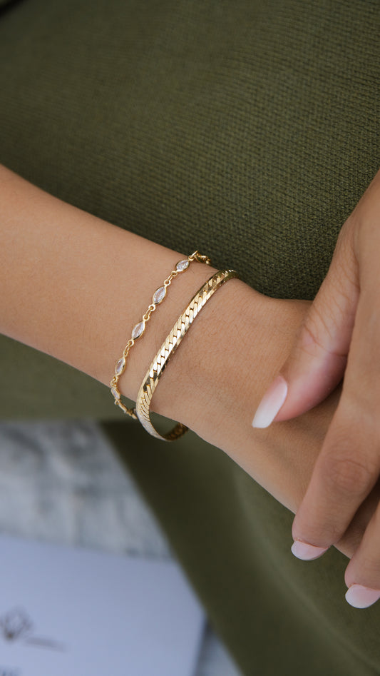 Velani Jewelry Diamond Cut Herringbone Bracelet